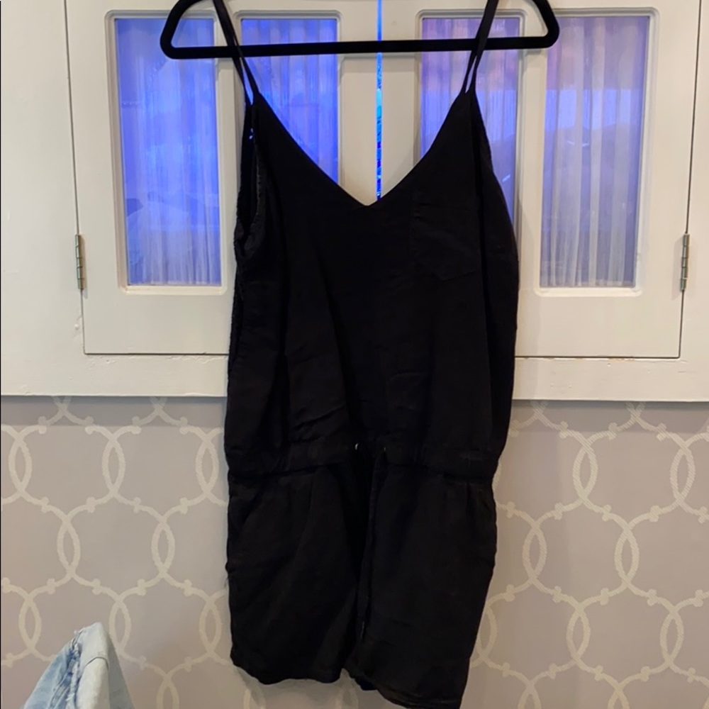BLANKNYC Black Romper with Floral Cutout Back